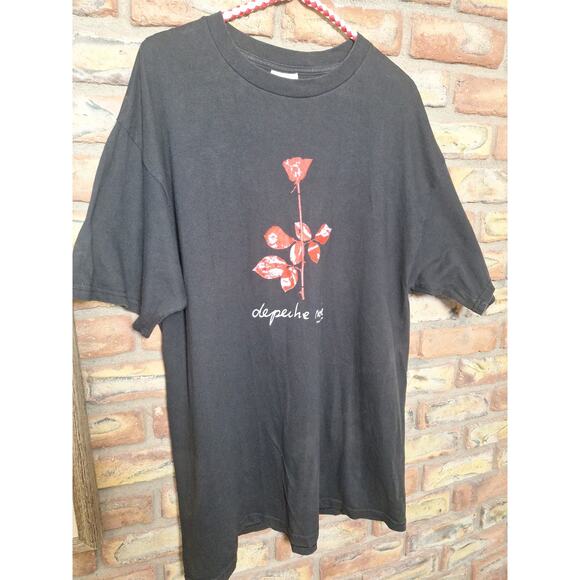 Depeche Mode 1998 Singles Tour Rose Graphic Black Band T-Shirt Vintage XL - Picture 1 of 7